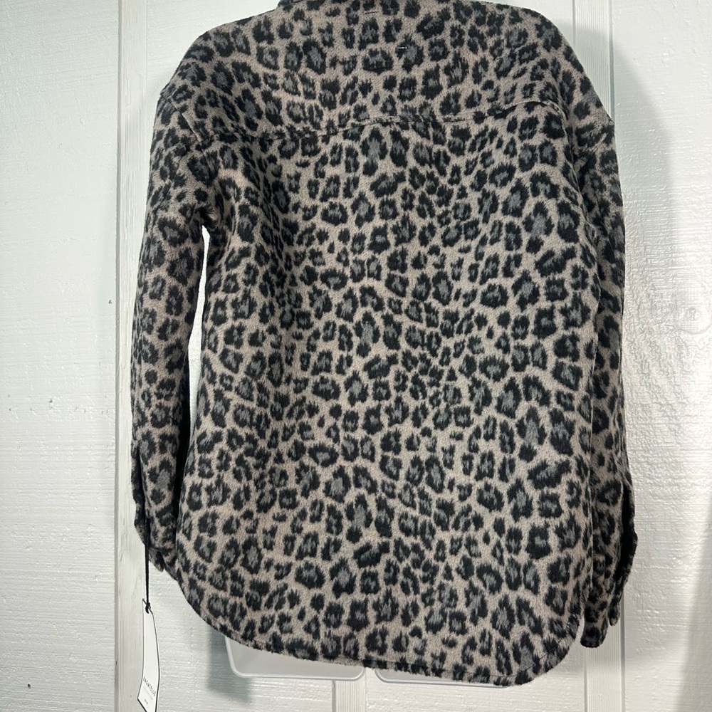 Bagatelle Gray Animal Print Wool Button Down Shacket Size XS EUC - Picture 6 of 8